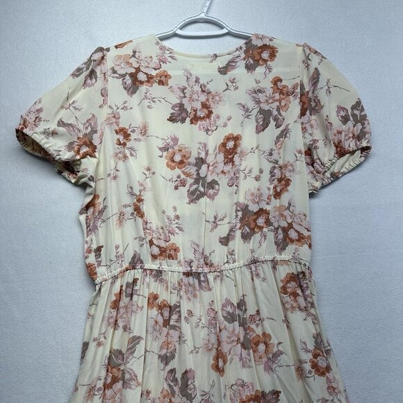 Christy Dawn Ivory Floral Tiered Maxi Dress Size M/L Recycled Deadstock Fabric - Picture 6 of 12